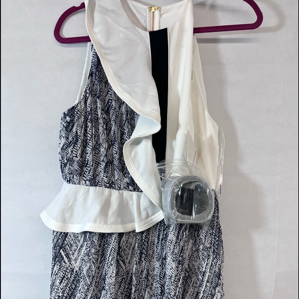 NEW NWT Self-Portrait Frill Contrast Mini Dress - Picture 2 of 9